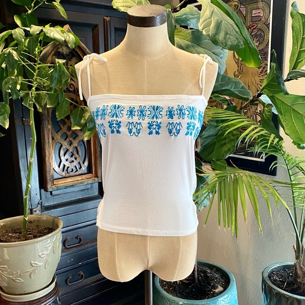 Zara Embroidered tie tank top
